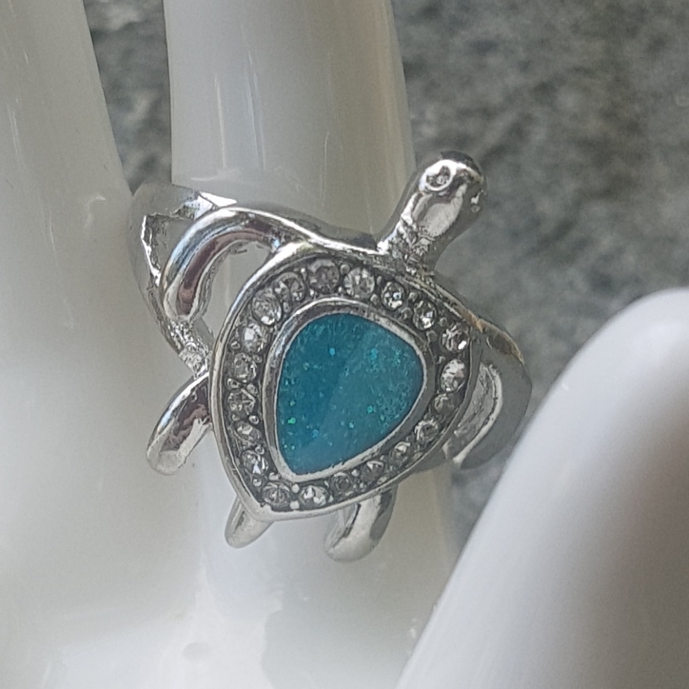 🐢 Blue Sea Turtle Ring 💍 - Picture 4 of 6